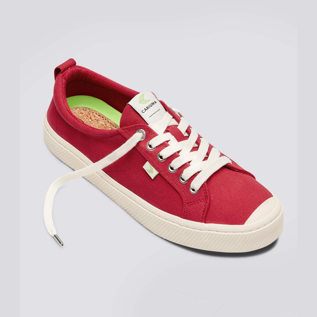 OCA LOW Cariuma Low Top Tela Vegan Rouge Homme | QIK-6293611